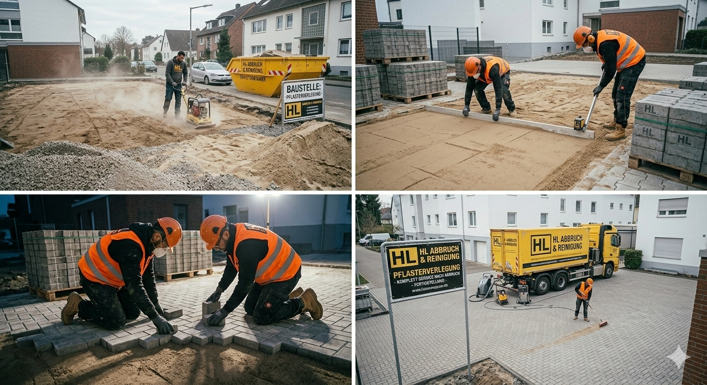 Pflastersteinverlegung