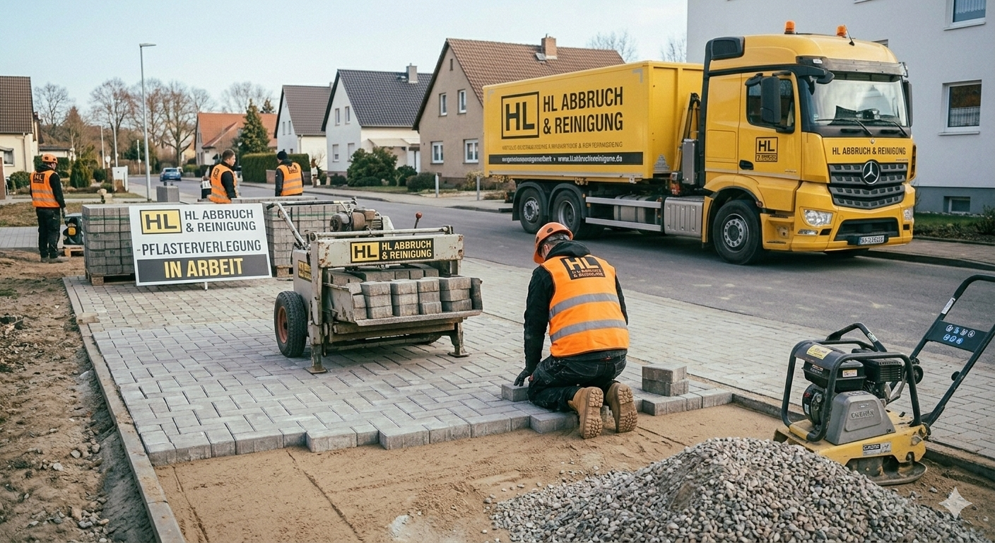 Pflastersteinverlegung